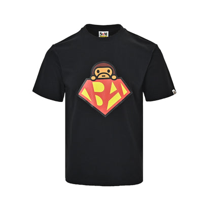Bape little monkey diamond logo printed short sleeves