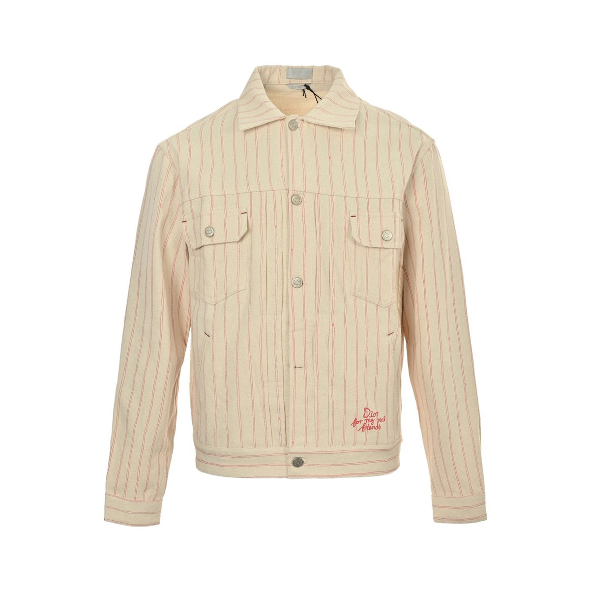 Dior 25Fw embroidered letter striped denim jacket