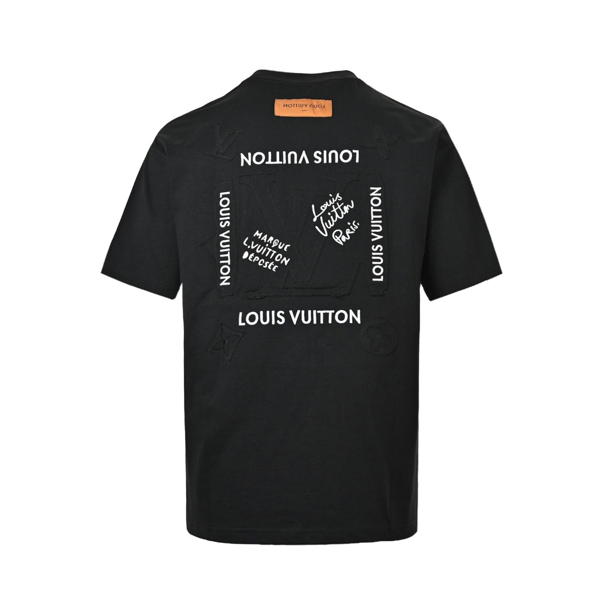 Louis Vuitton patch letter logo embroidered short sleeves