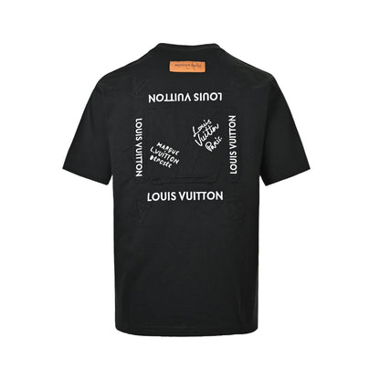 Louis Vuitton patch letter logo embroidered short sleeves