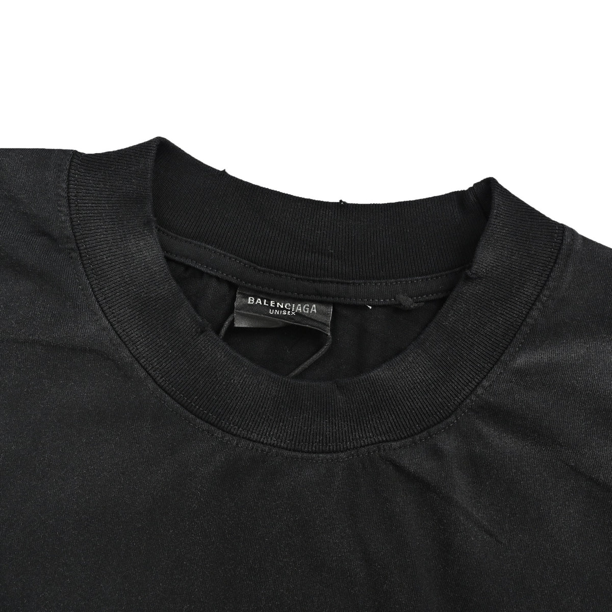 Balenciaga/Balanciaga 26ss flame double ring embroidery washed short sleeves
