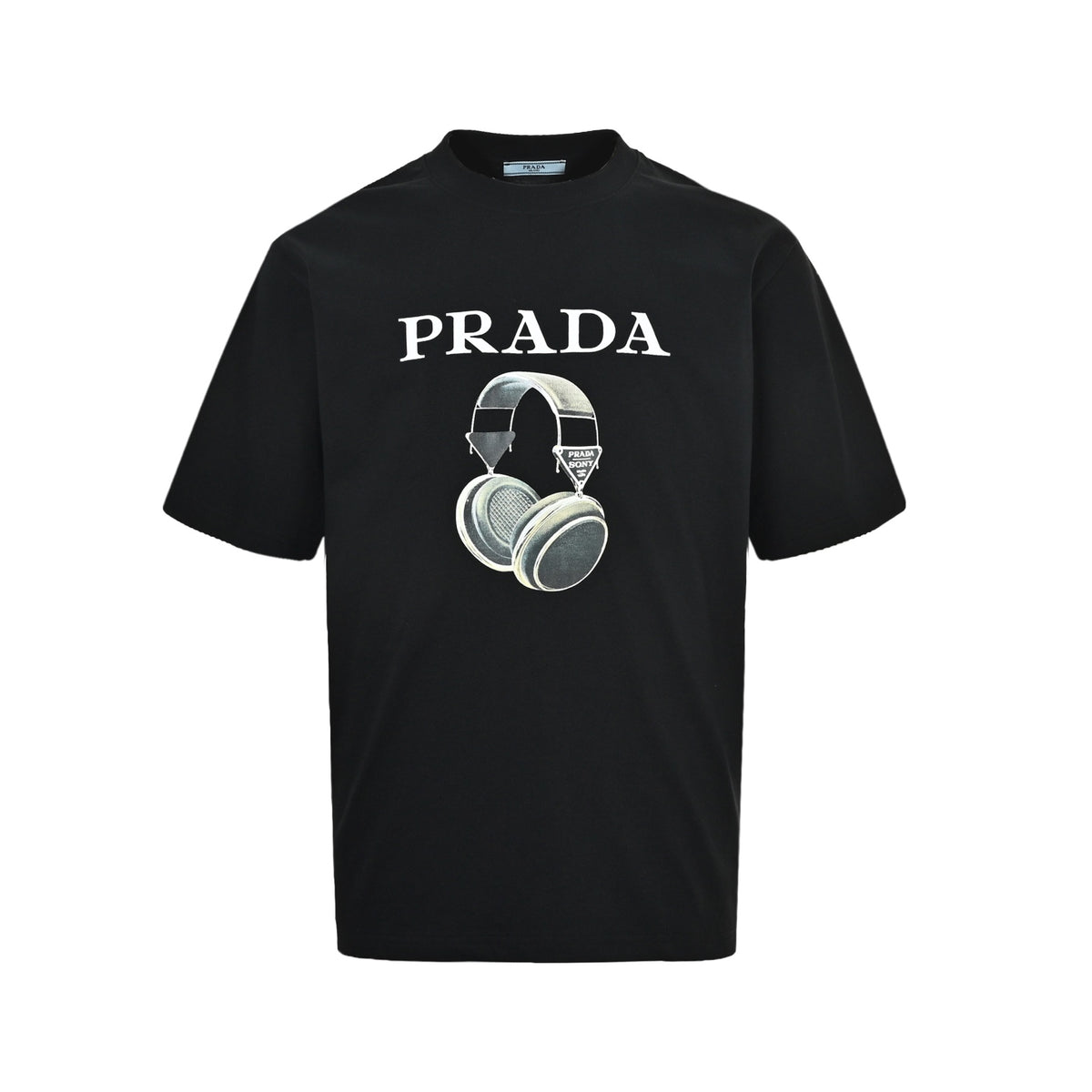 Prada earphone letter print short sleeves