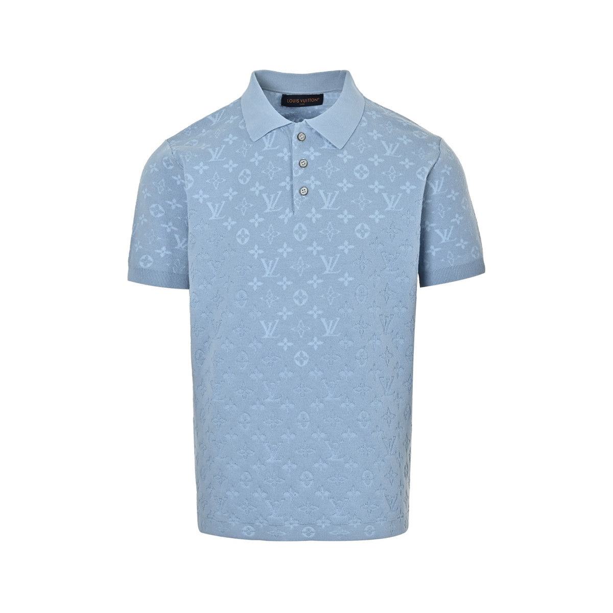 Louis Vuitton 26ss dark pattern old flower jacquard knitted Polo short sleeves