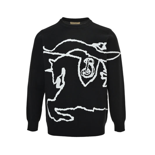 Burberry 25Fw Knight War Horse Jacquard Sweater