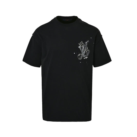 LouisVuitton/Louis Vuitton 26ss sketch four-leaf clover logo printed short sleeves