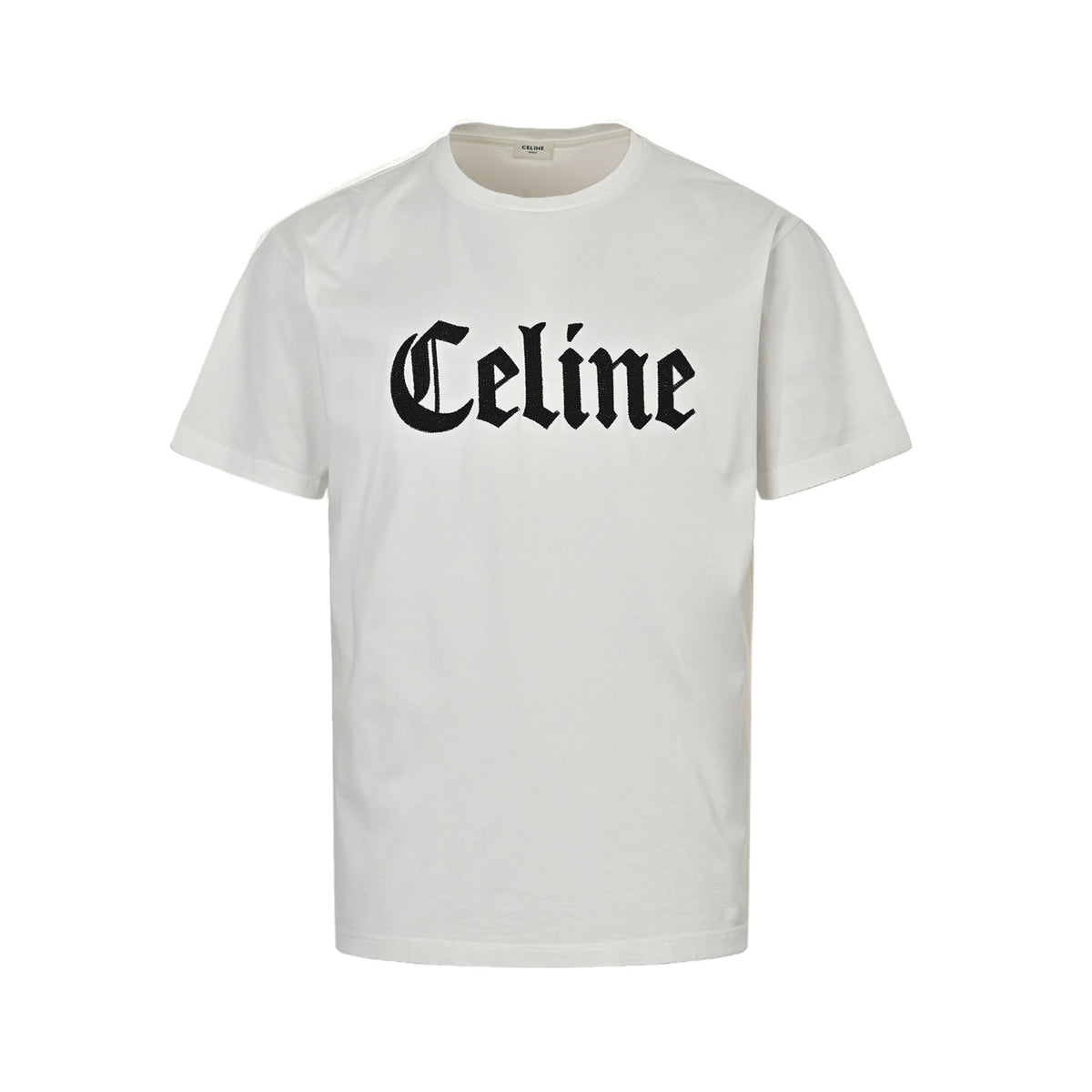 Celine 25ss Gothic letter embroidered short sleeves
