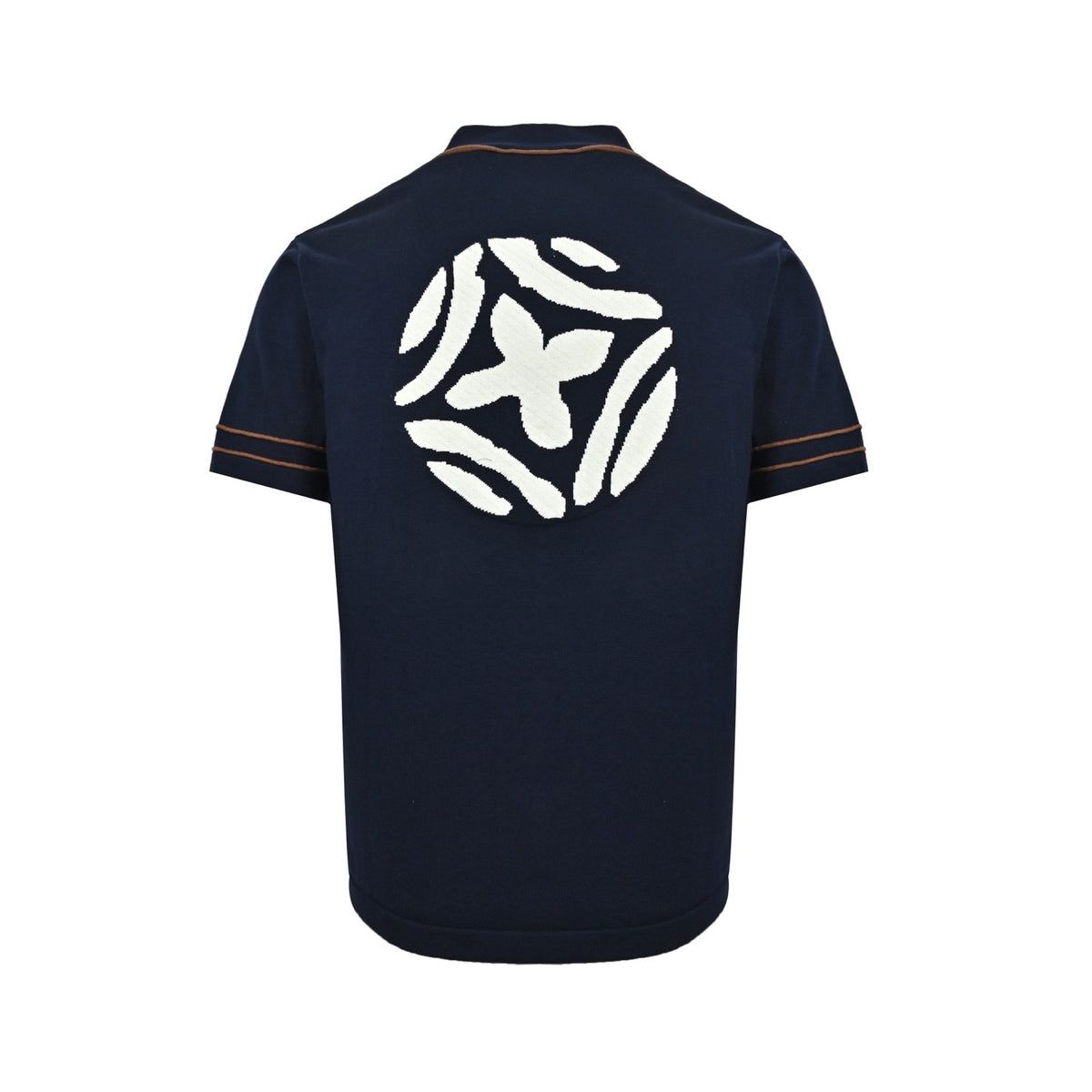Louis Vuitton jacquard logo baseball knitted short-sleeved cardigan