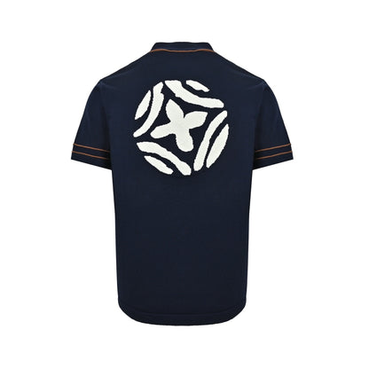 Louis Vuitton jacquard logo baseball knitted short-sleeved cardigan