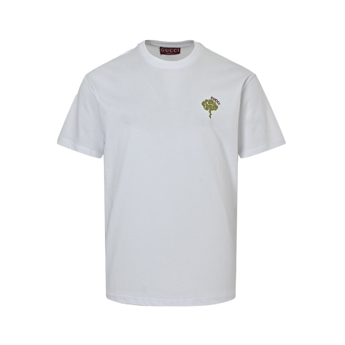 Gucci 25ss short sleeves with rose embroidery on the chest