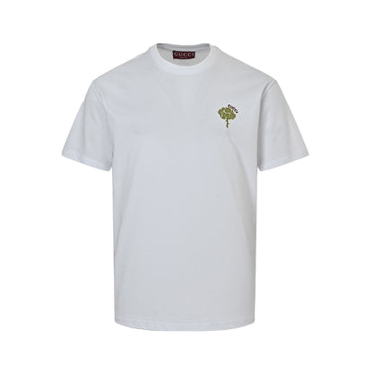 Gucci 25ss short sleeves with rose embroidery on the chest