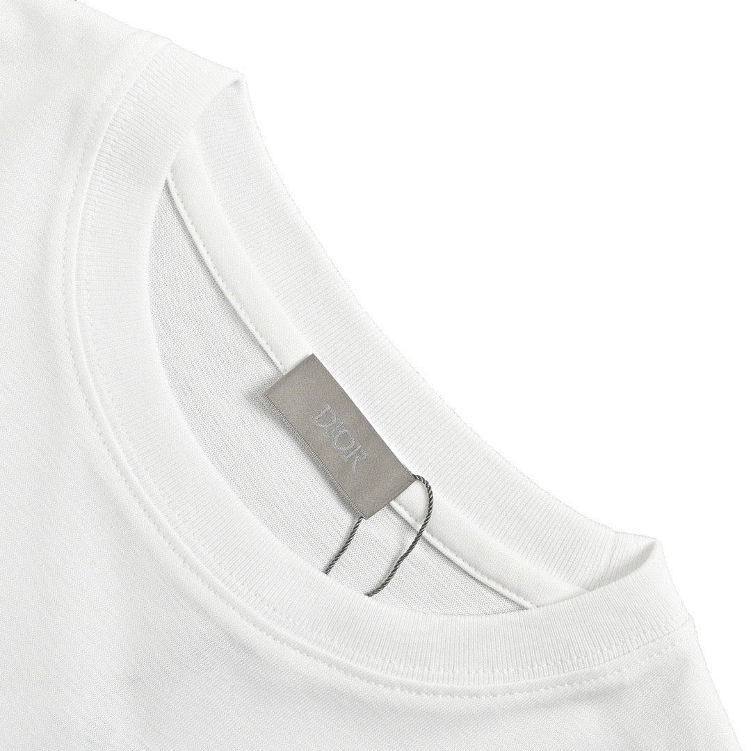 Dior 24ss gold thread embroidered CD short sleeves