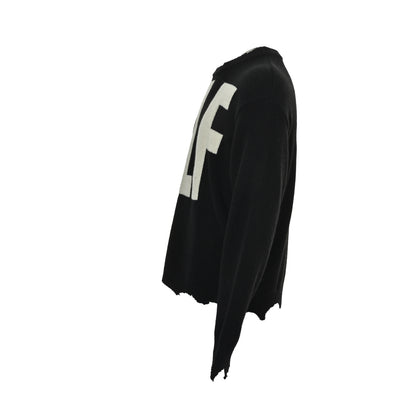 SAINT MICHAEL joint KLF letter jacquard crew neck sweater
