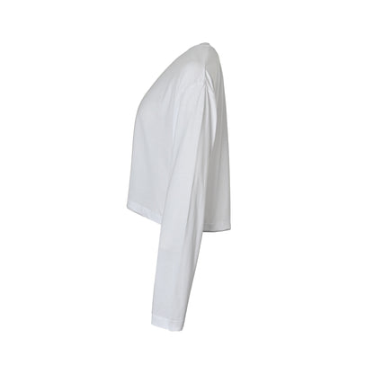 Prada 25ss women's triangle cloth label long-sleeved T-shirt