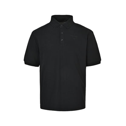 Prada 25ss letter embroidered Polo short sleeves