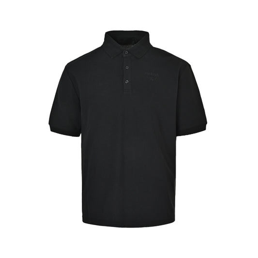 Prada 25ss letter embroidered Polo short sleeves