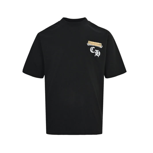 Chrome Hearts/Chrome Heart Tape Printed Hot Diamond Logo Short Sleeves