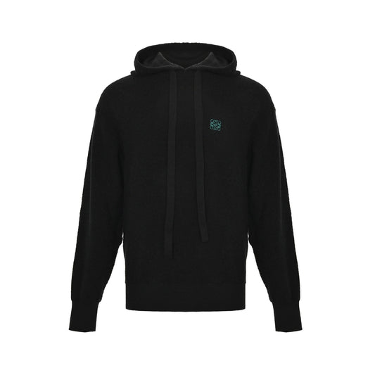 Loewe 25Fw logo embroidered knitted hooded sweater