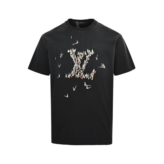 Louis Vuitton Paper Crane Sailing Embroidered Short Sleeve