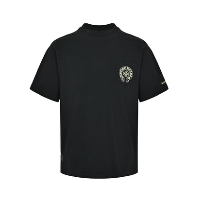 Chrome Hearts/Chrome Heart Golden Horseshoe Print Short Sleeve