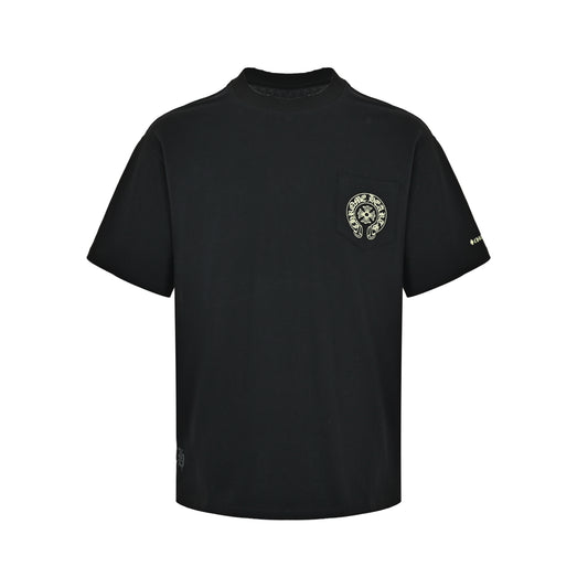 Chrome Hearts/Chrome Heart Golden Horseshoe Print Short Sleeve