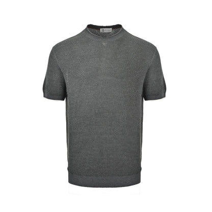 BRUNELLO CUCINELLI/BC raw edge ribbed collar, cuffs and hem sweater