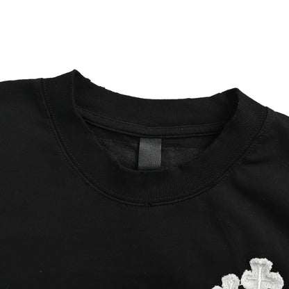 Chrome Hearts/Chrome Heart tassel patch Sanskrit letter embroidered short sleeves