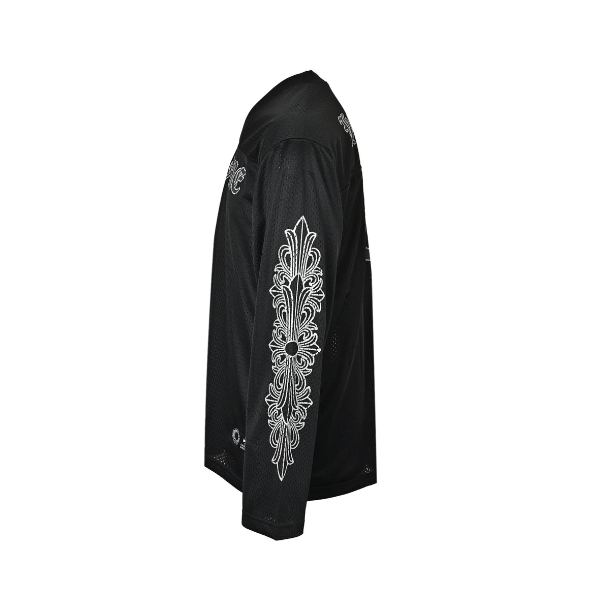 Chrome Hearts/Chrome Heart Glitter Sanskrit Hockey Mesh Long Sleeve
