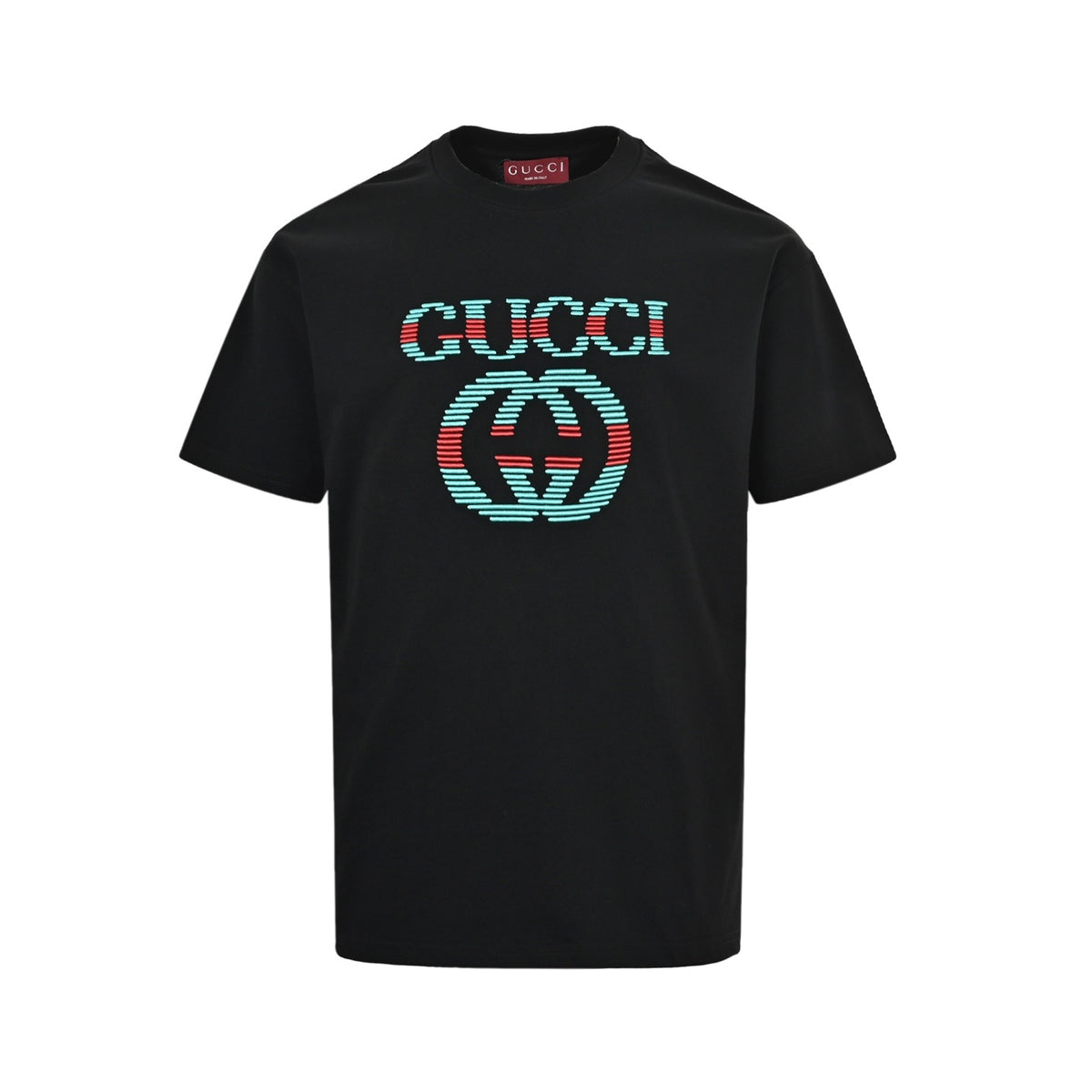 Gucci contrasting letter embroidered short sleeves