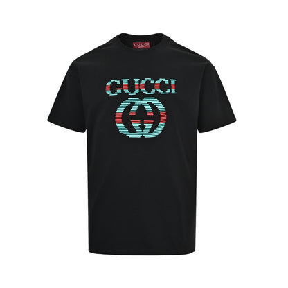 Gucci contrasting letter embroidered short sleeves