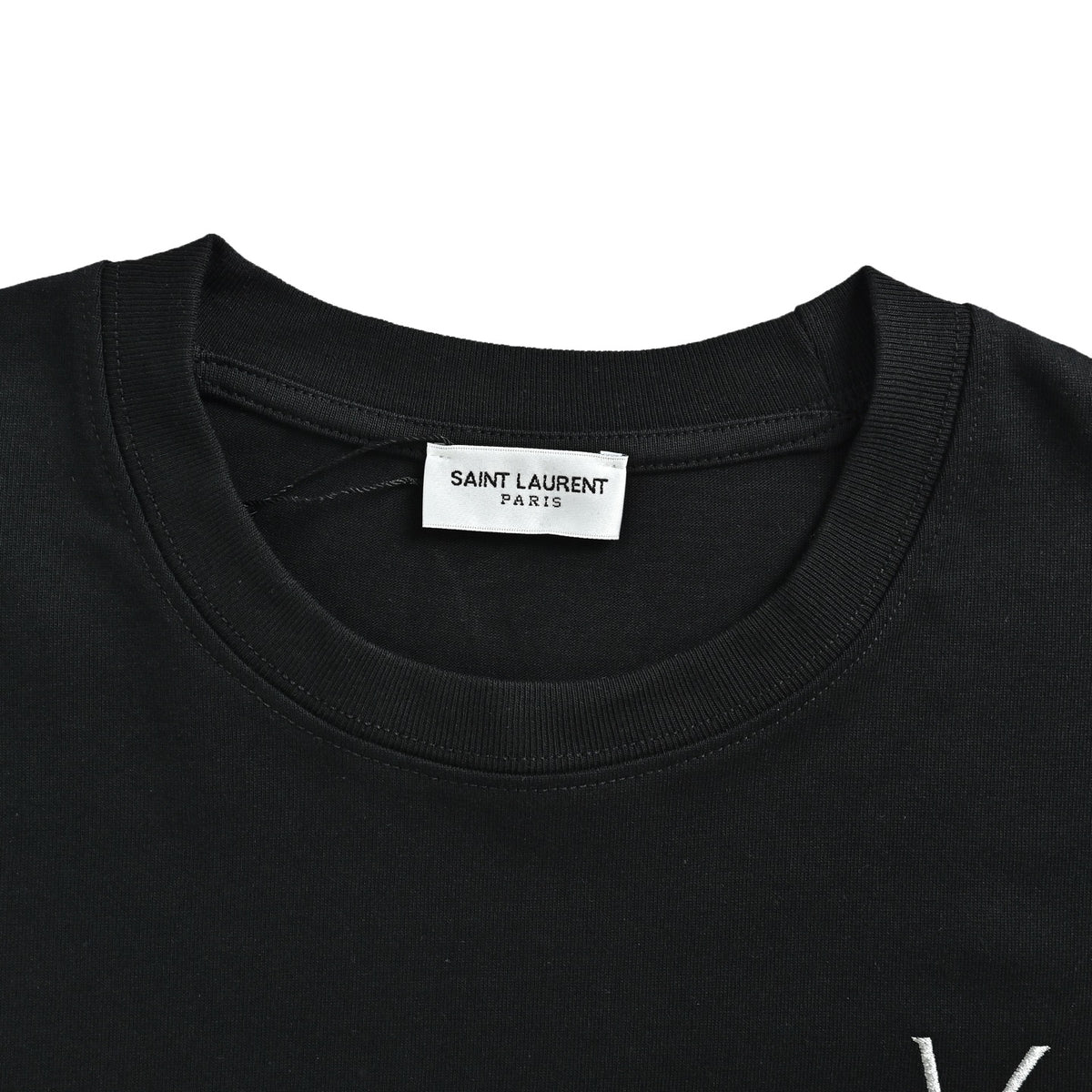 Saint Laurent short sleeves with letter embroidery on the chest
