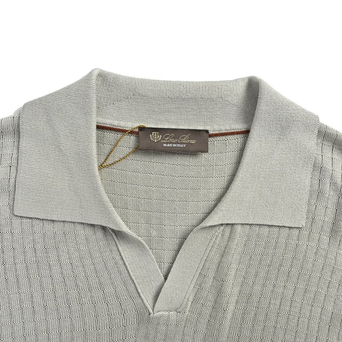 Loro Piana LP Bamboo Pattern Polo Short Sleeve