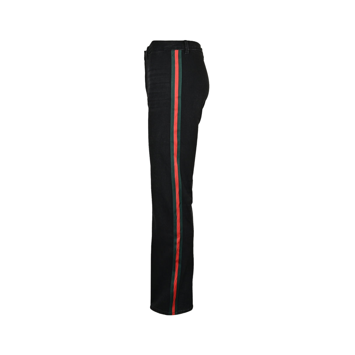 Gucci side webbing slim straight stretch denim trousers