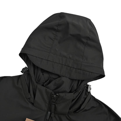 Burberry hooded thin coat with horse embroidery on the chest