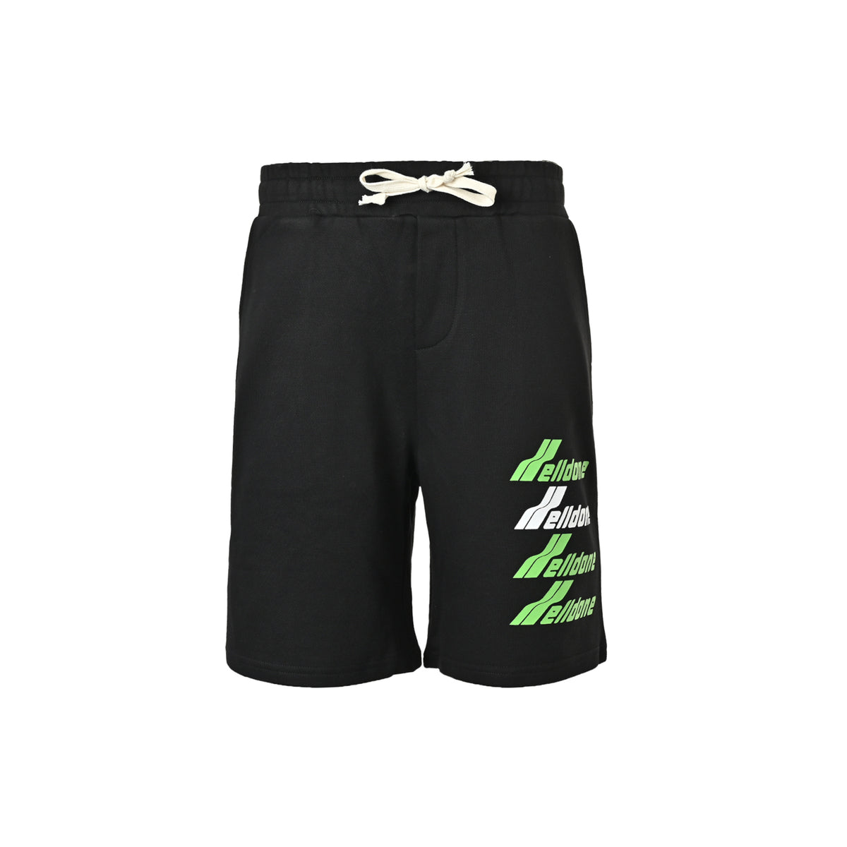 We11 Done colorful barrage letter print shorts