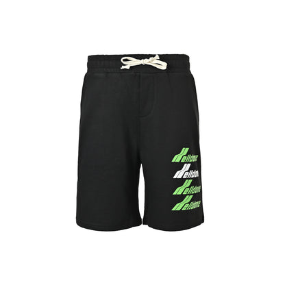 We11 Done colorful barrage letter print shorts