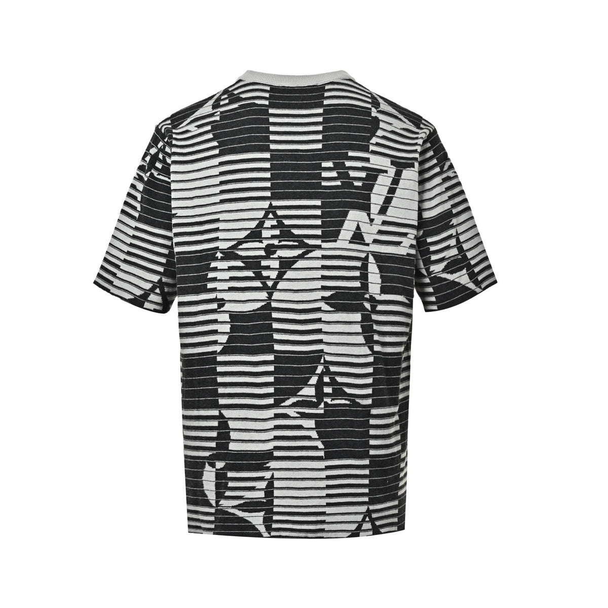 Louis Vuitton 26ss striped old flower jacquard knitted short sleeves
