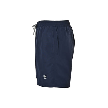 BRUNELLO CUCINELLI BC small logo embroidered beach shorts