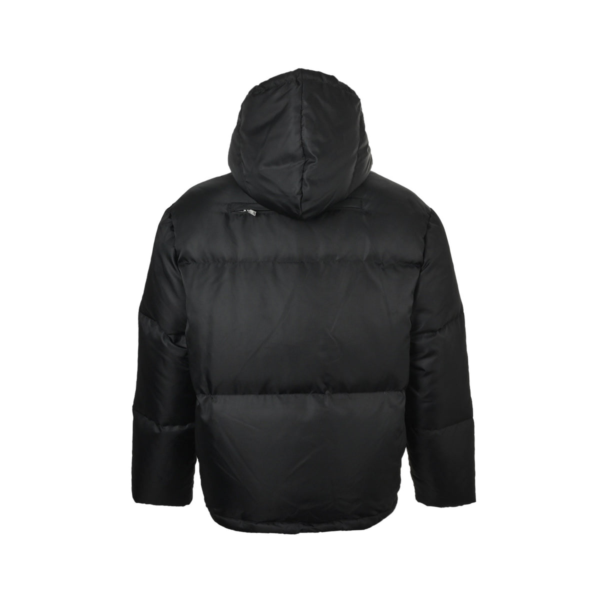Prada nylon zipper contrast hooded down jacket