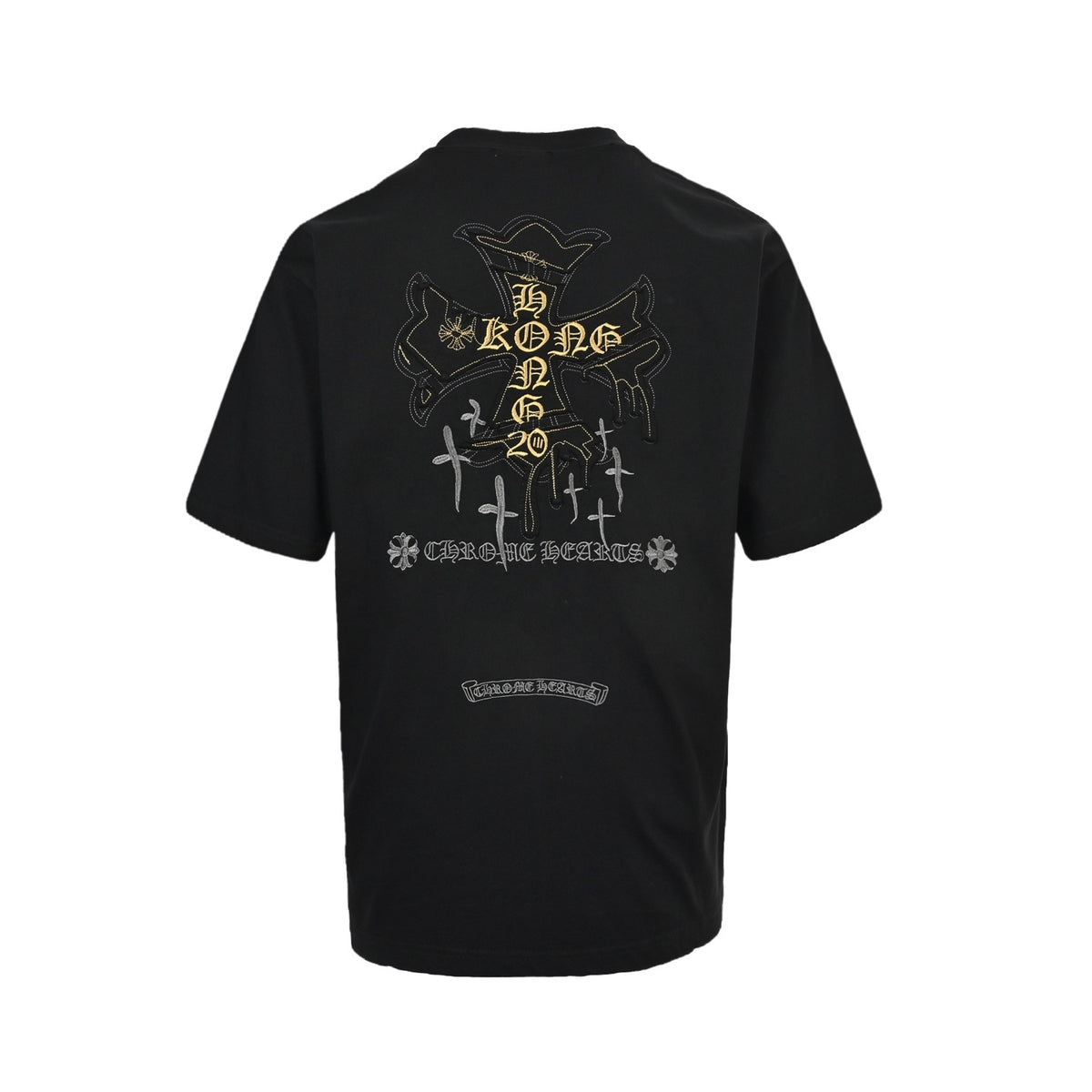 Chrome Hearts/Chrome Heart Patch Cross Washed Short Sleeves