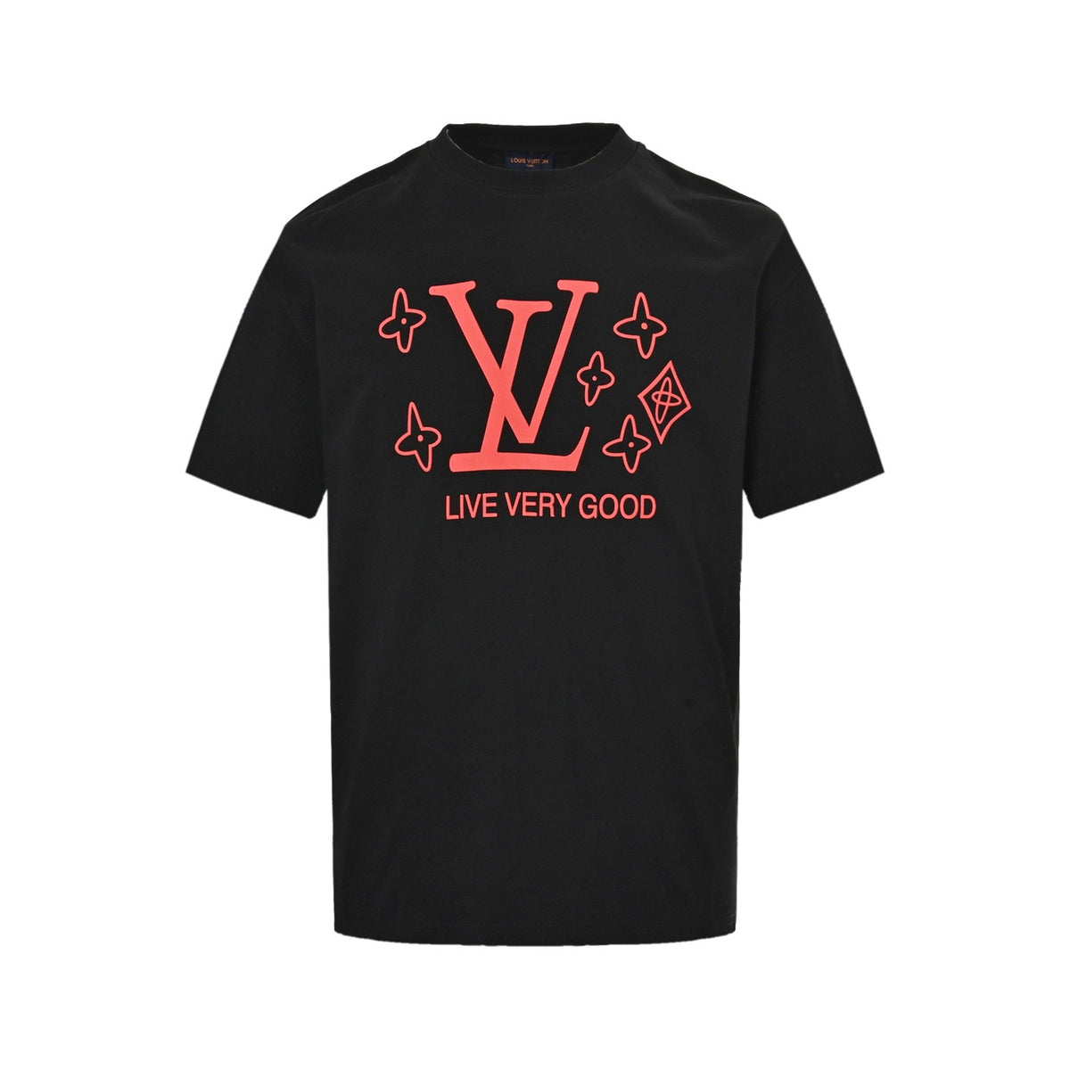 Louis Vuitton 25ss presbyopic letter logo foam printed short sleeves