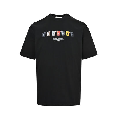 Maison Margiela/Margiela 26ss digital coffee cup printed short sleeves