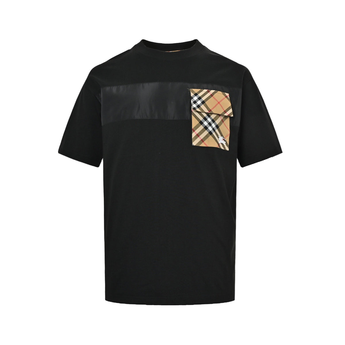 Burberry plaid pocket nylon splicing short sleeves