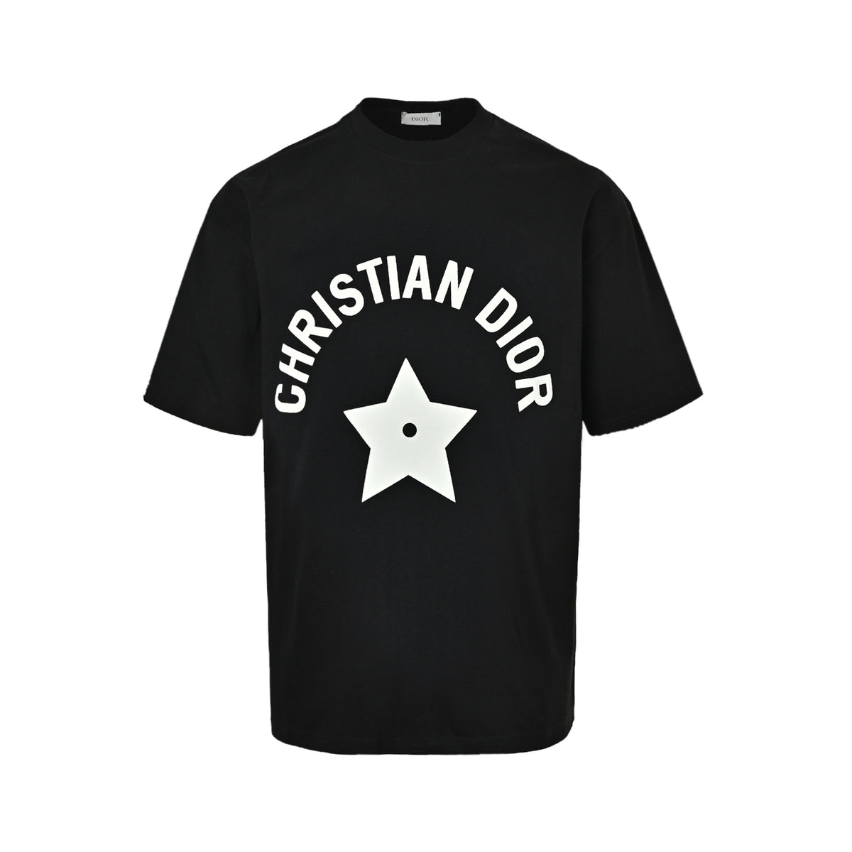 Dior five-pointed star letter foam printed short sleeves