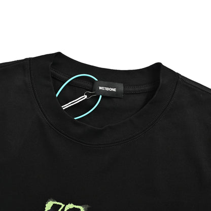 We11 Done Contrast Color Logo Simple Printed Short Sleeves