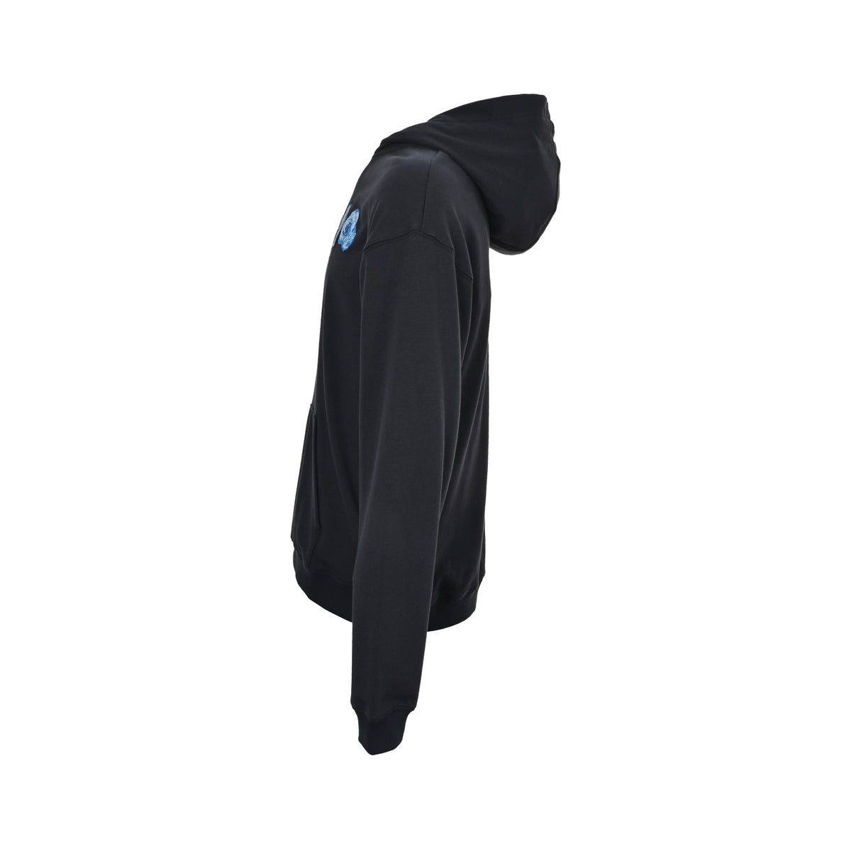 Fendi blue letter embroidered hooded sweatshirt