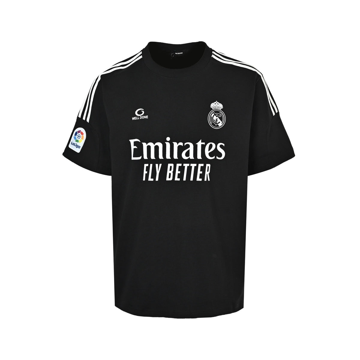We11 Done Real Madrid Black Warriors Football Jersey Improved Short Sleeve