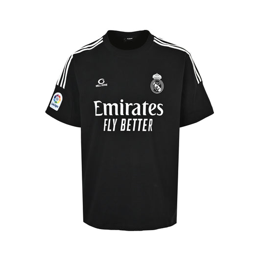We11 Done Real Madrid Black Warriors Football Jersey Improved Short Sleeve