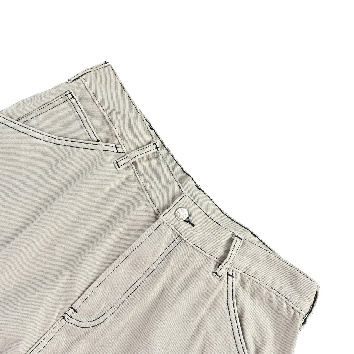 Acne Studios bow-dyed topstitched off-white jeans