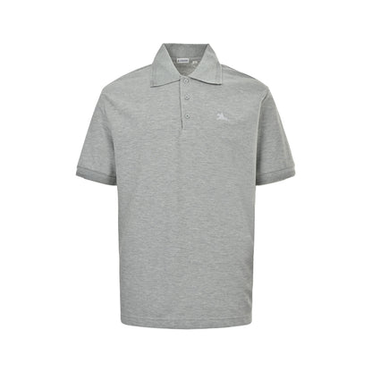 Burberry war horse embroidered plaid placket Polo short sleeves