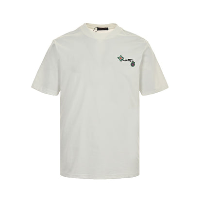 Louis Vuitton floral letter embroidered short sleeves
